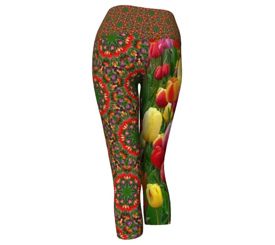 Tip Toe Flower Yoga Capris