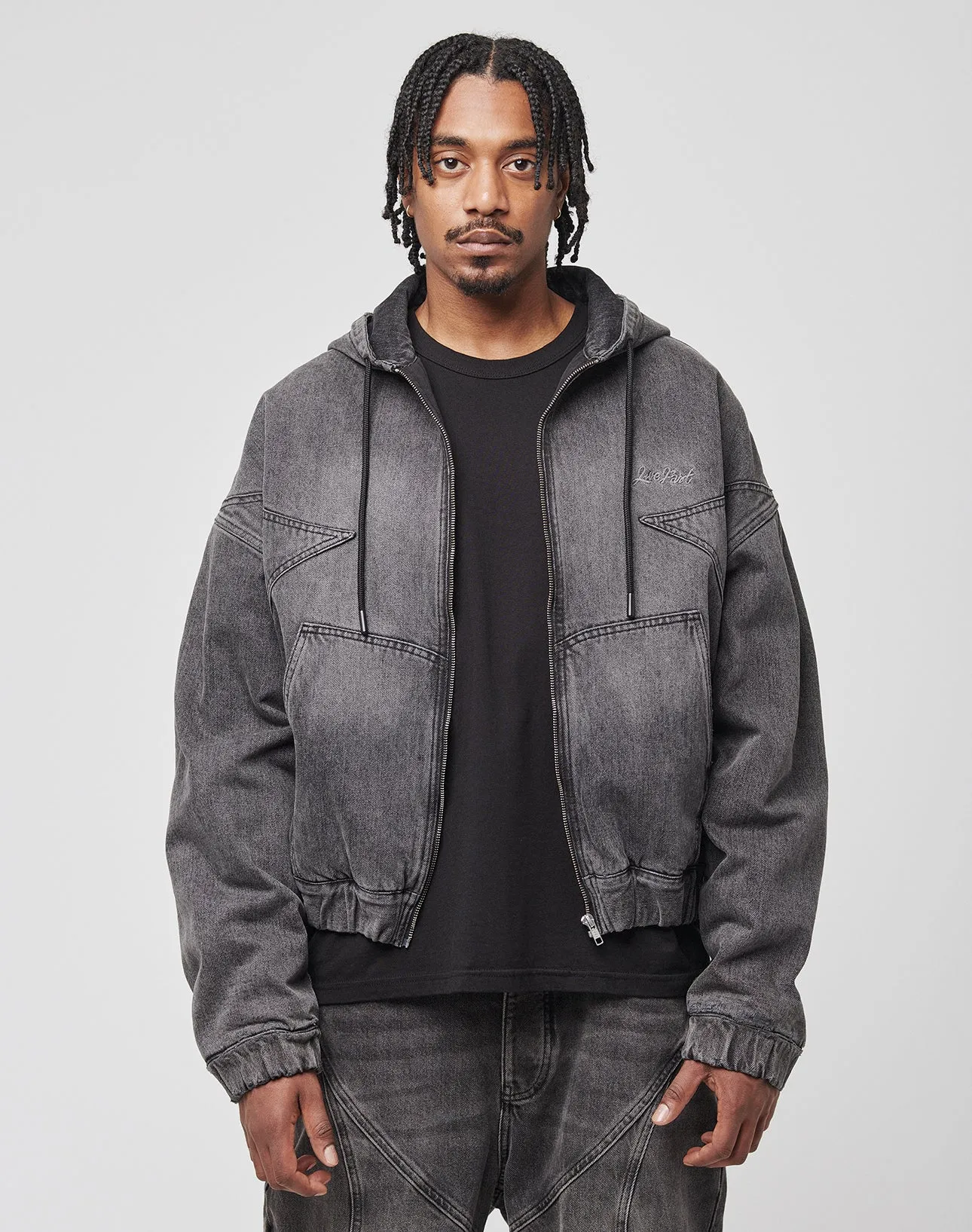 Tribal Denim Hooded Zip