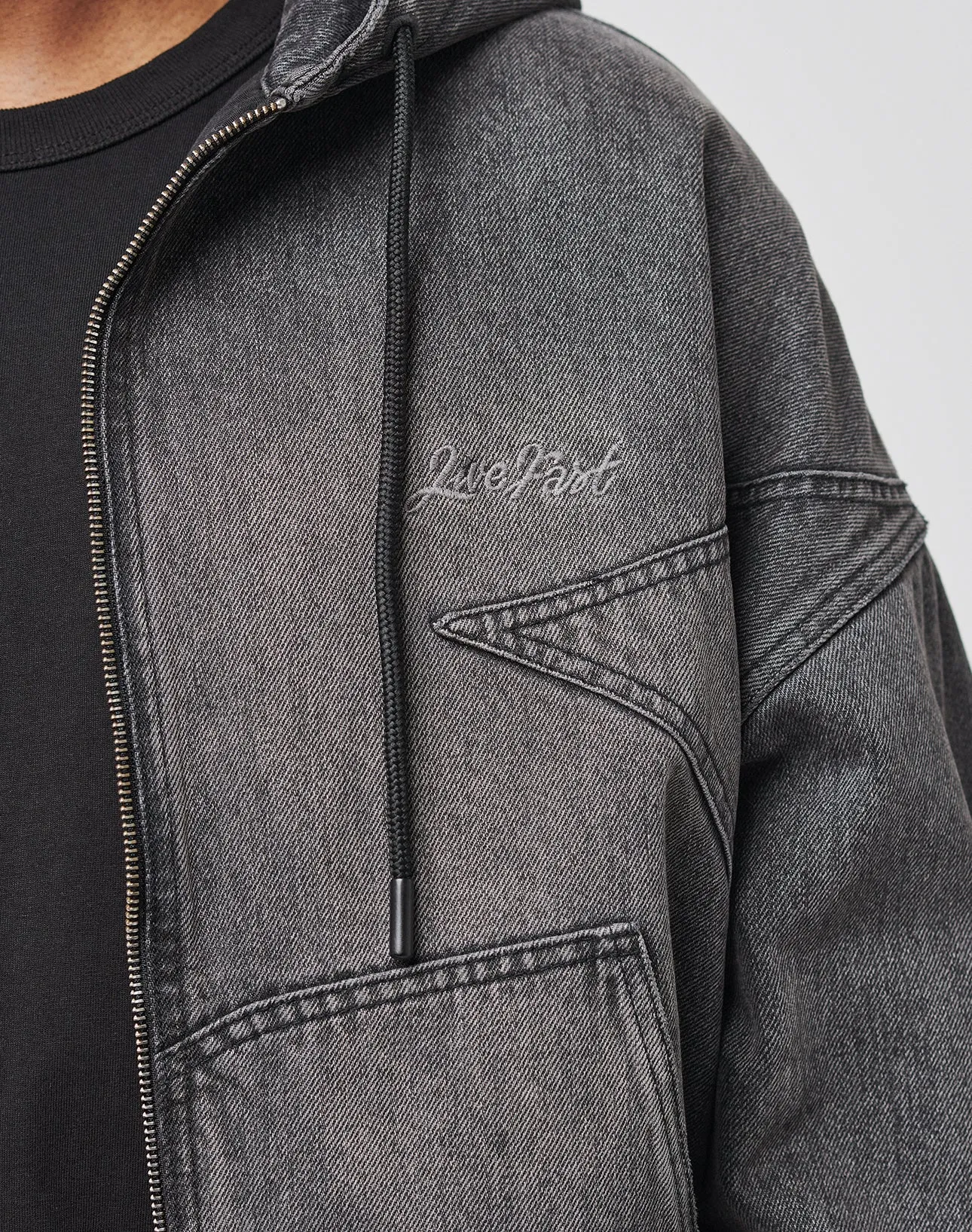 Tribal Denim Hooded Zip