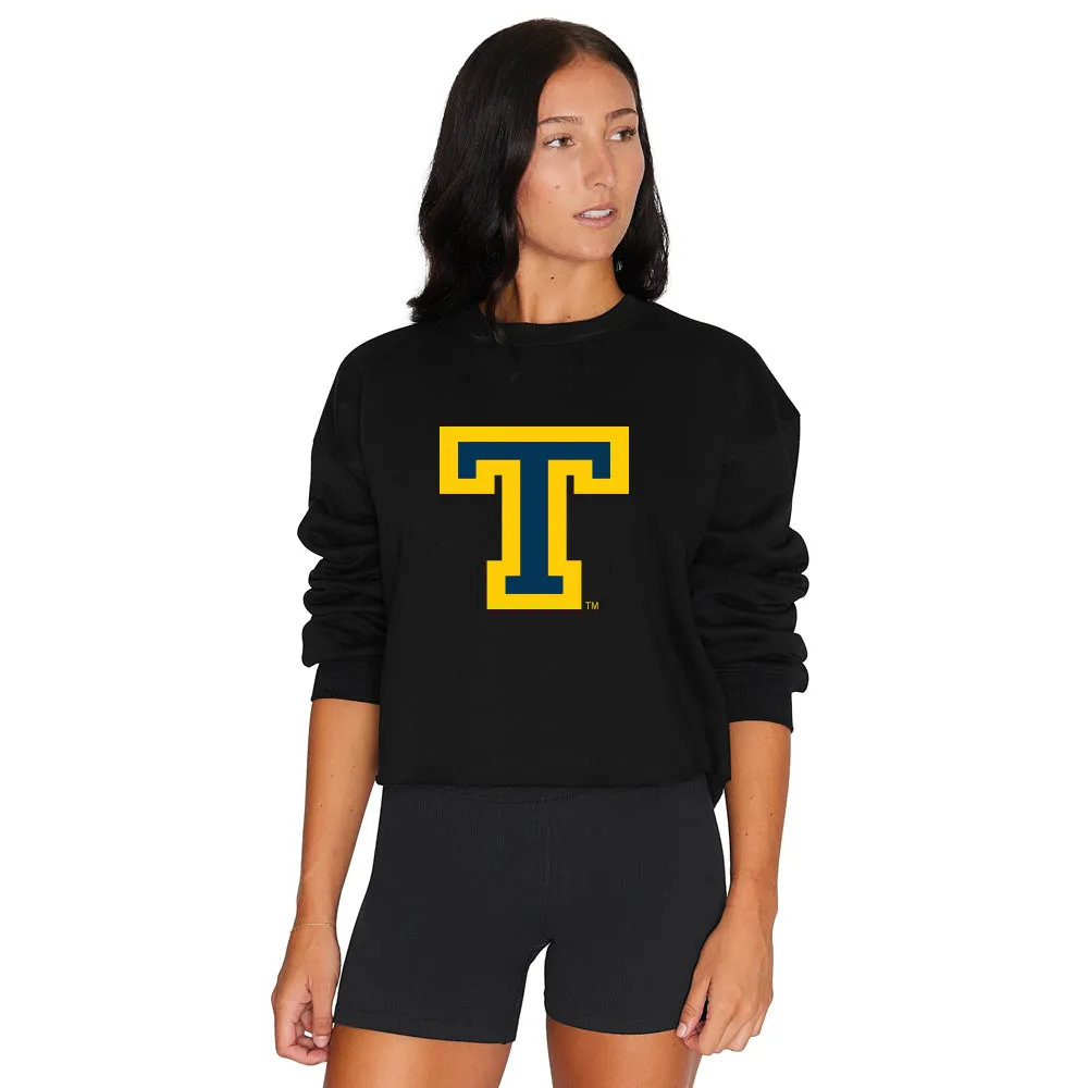 Trinity College Black Cropped Crewneck