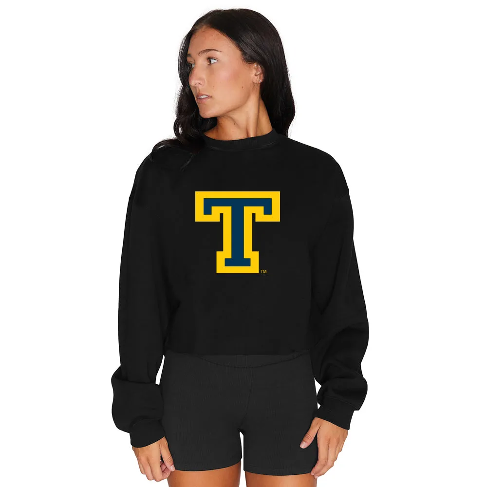 Trinity College Black Cropped Crewneck