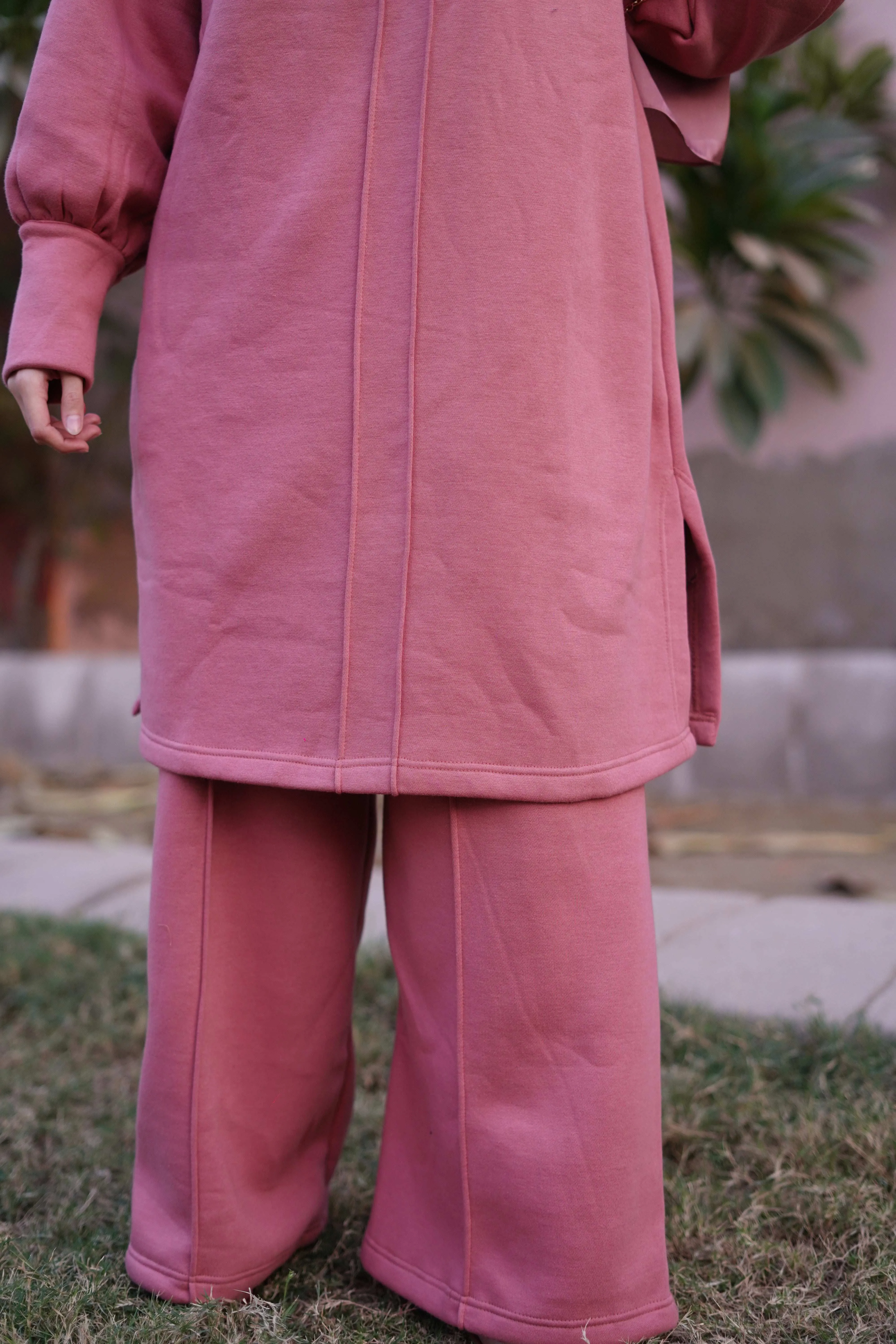Tulip Fleece Co Ord Set - Candy Pink