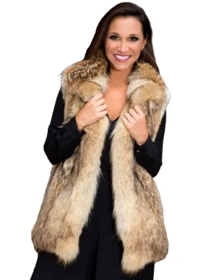 USA Custom Made Full Skin Coyote Fur Vest