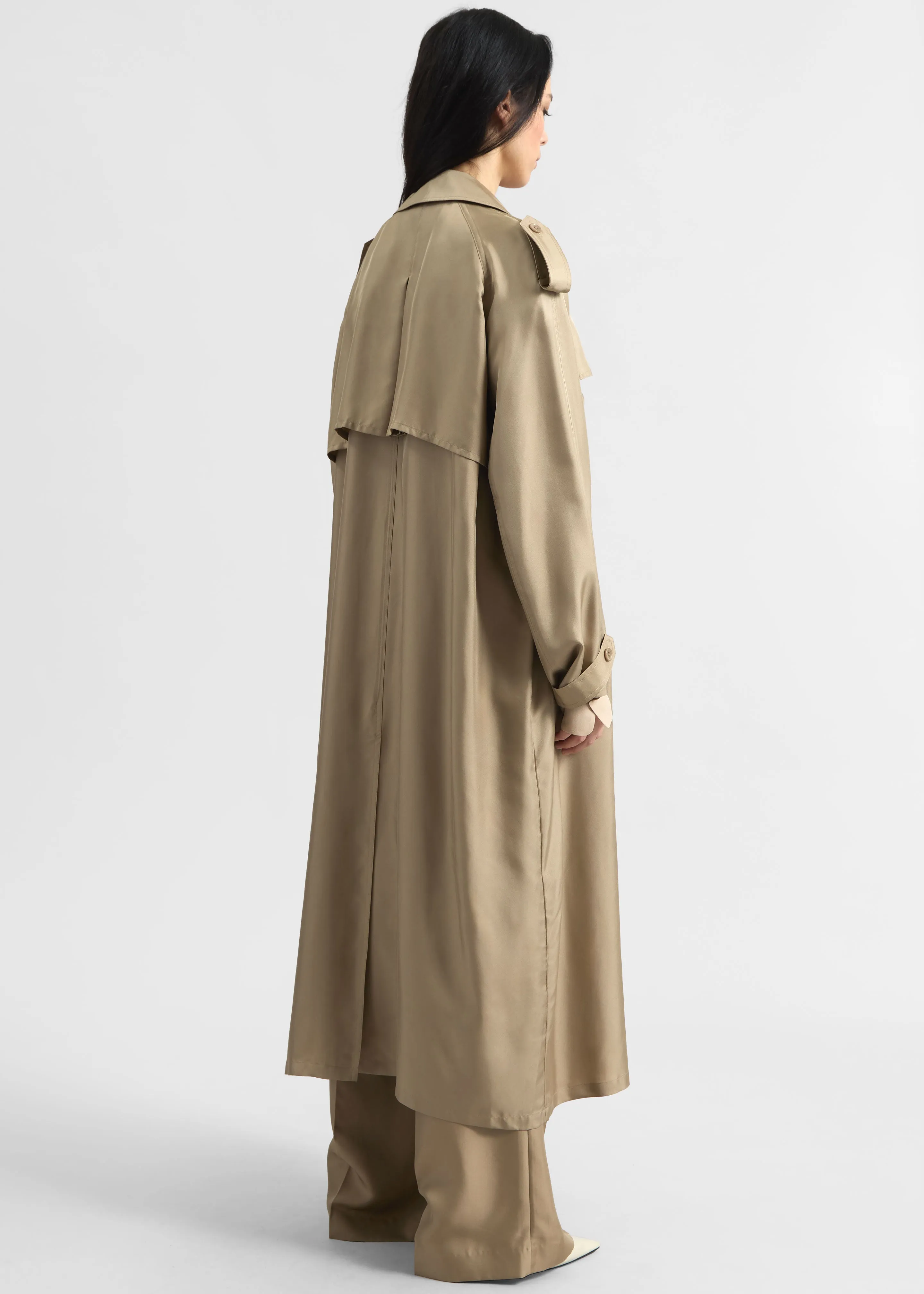 Veyron Silk Trench - Beige