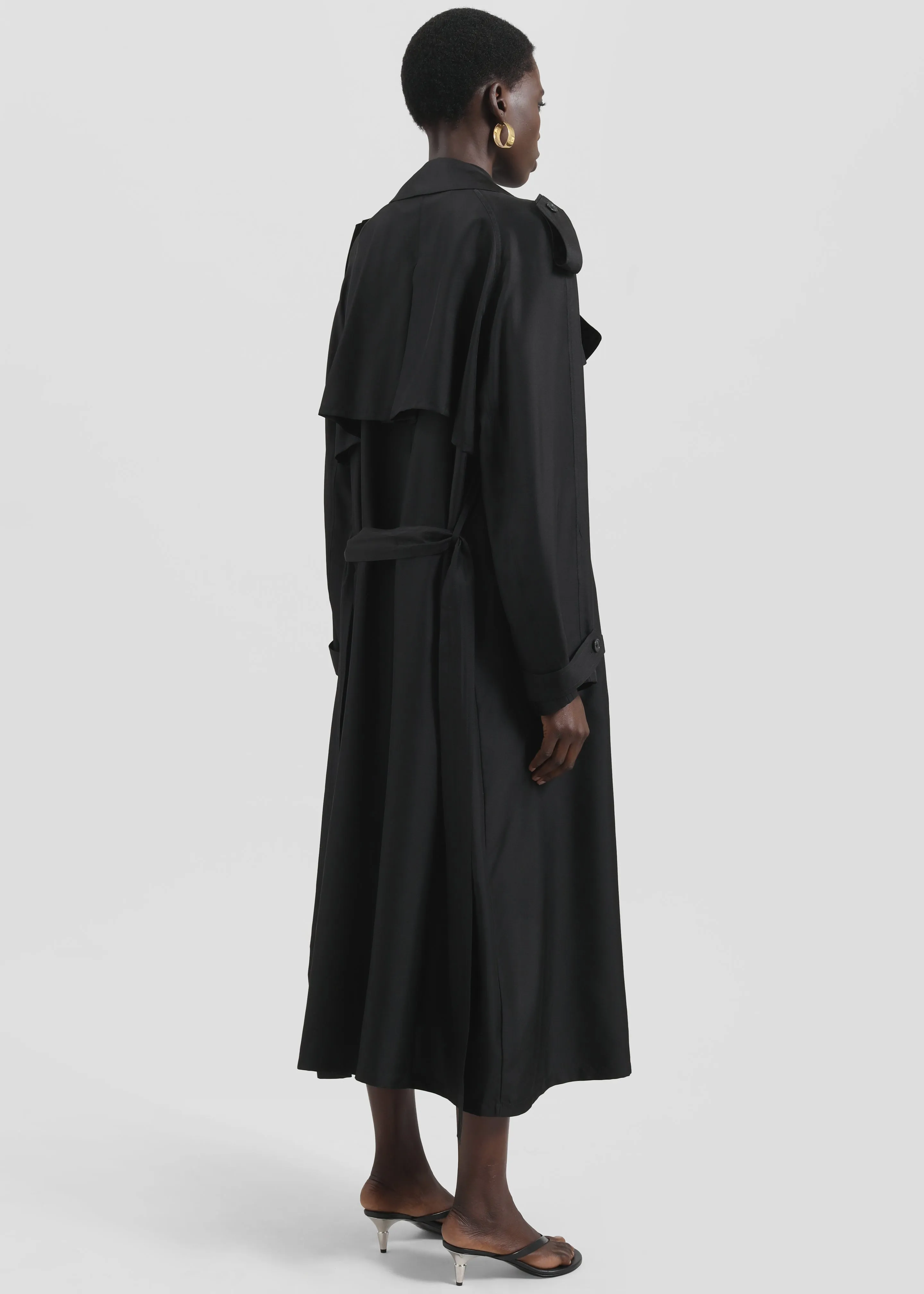 Veyron Silk Trench - Black