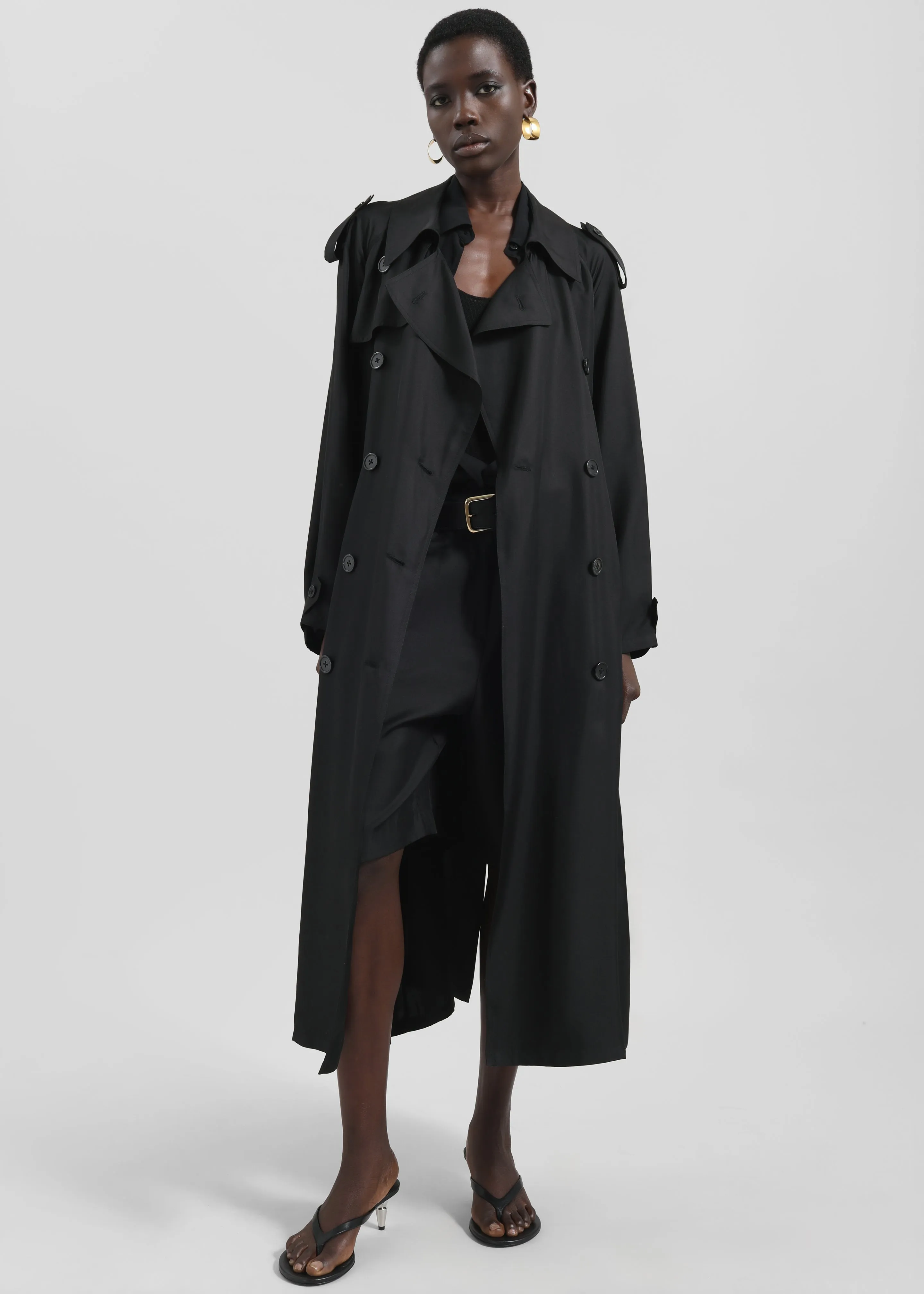 Veyron Silk Trench - Black