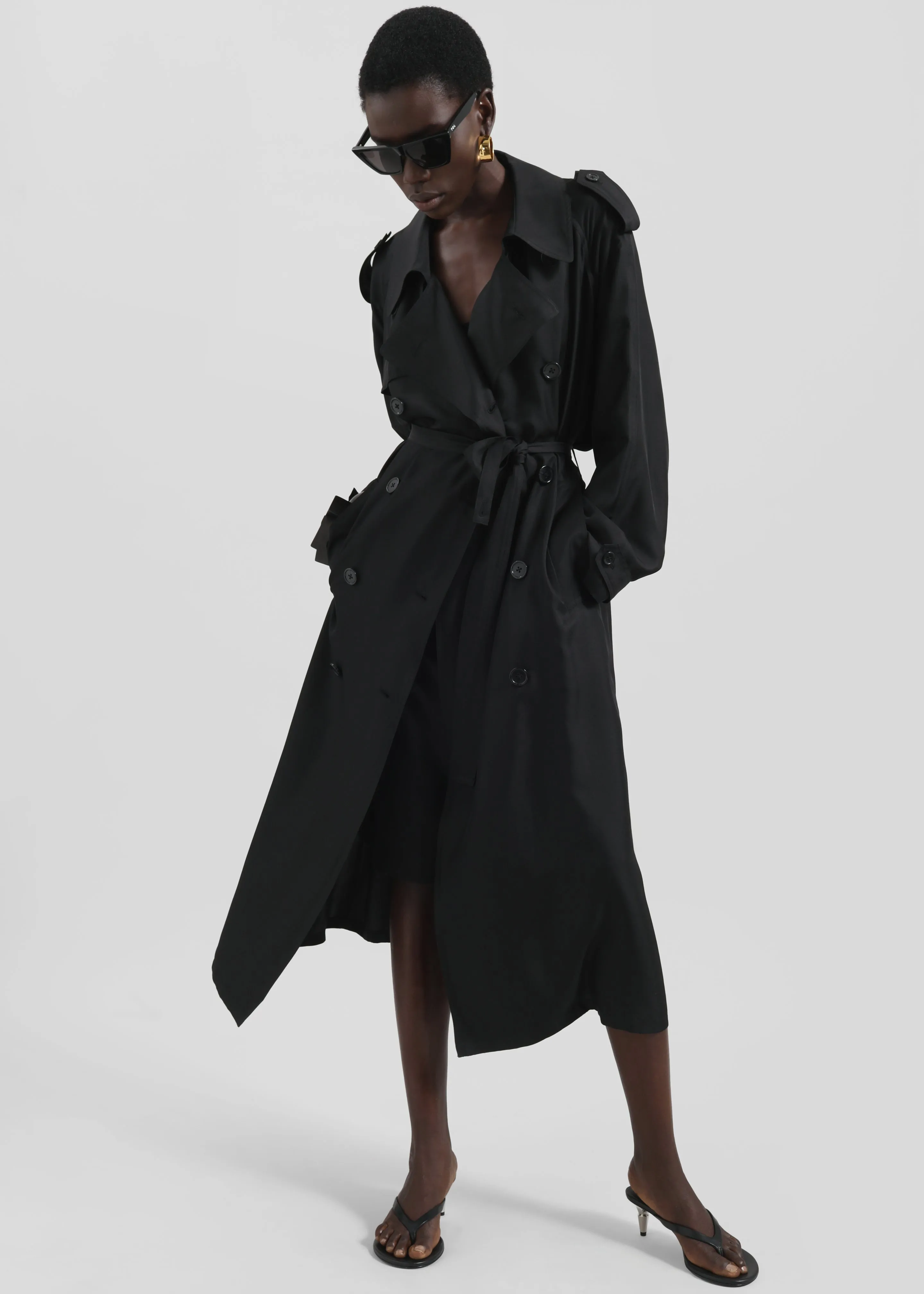 Veyron Silk Trench - Black