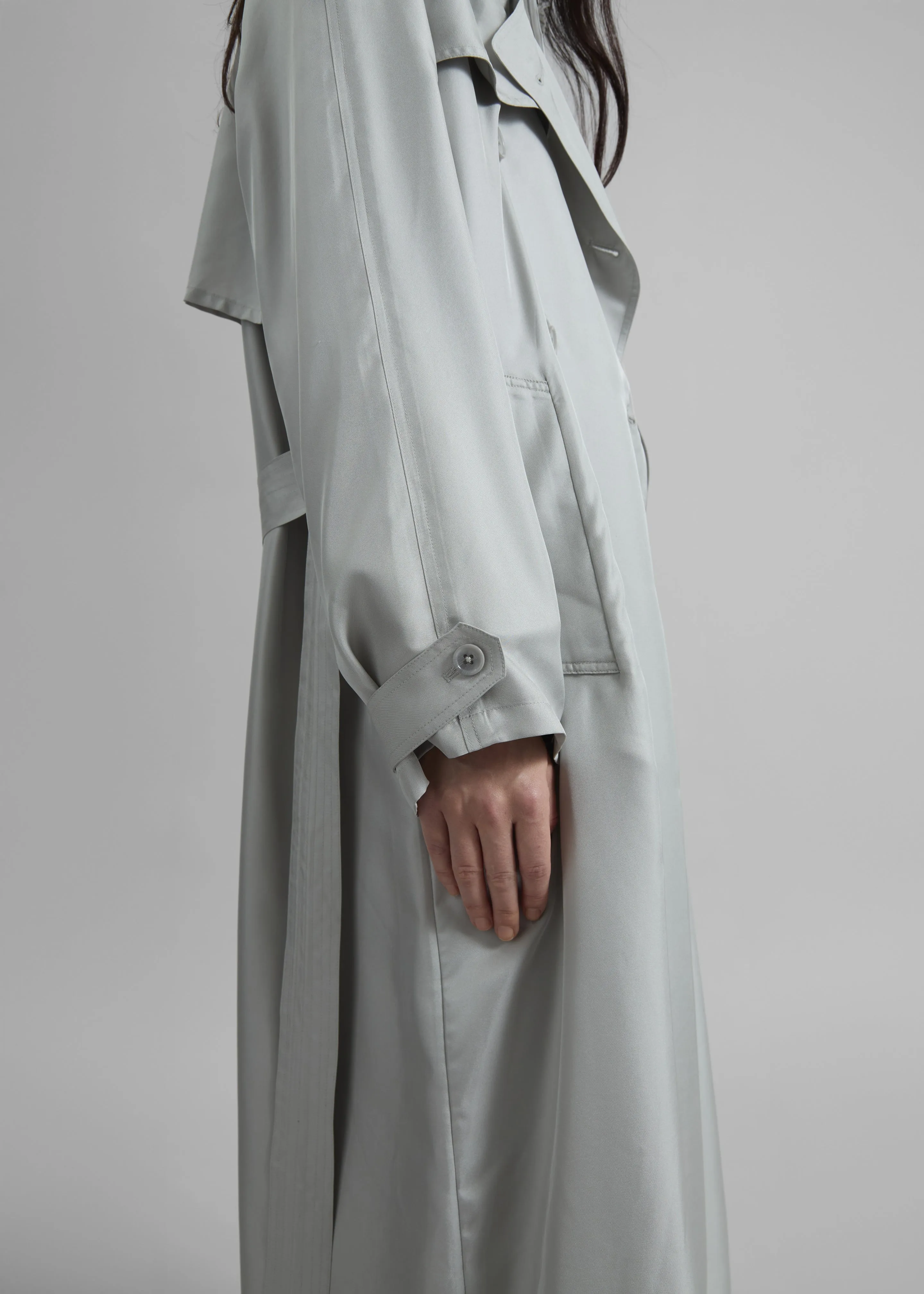 Veyron Silk Trench - Grey