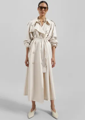 Veyron Silk Trench - Ivory
