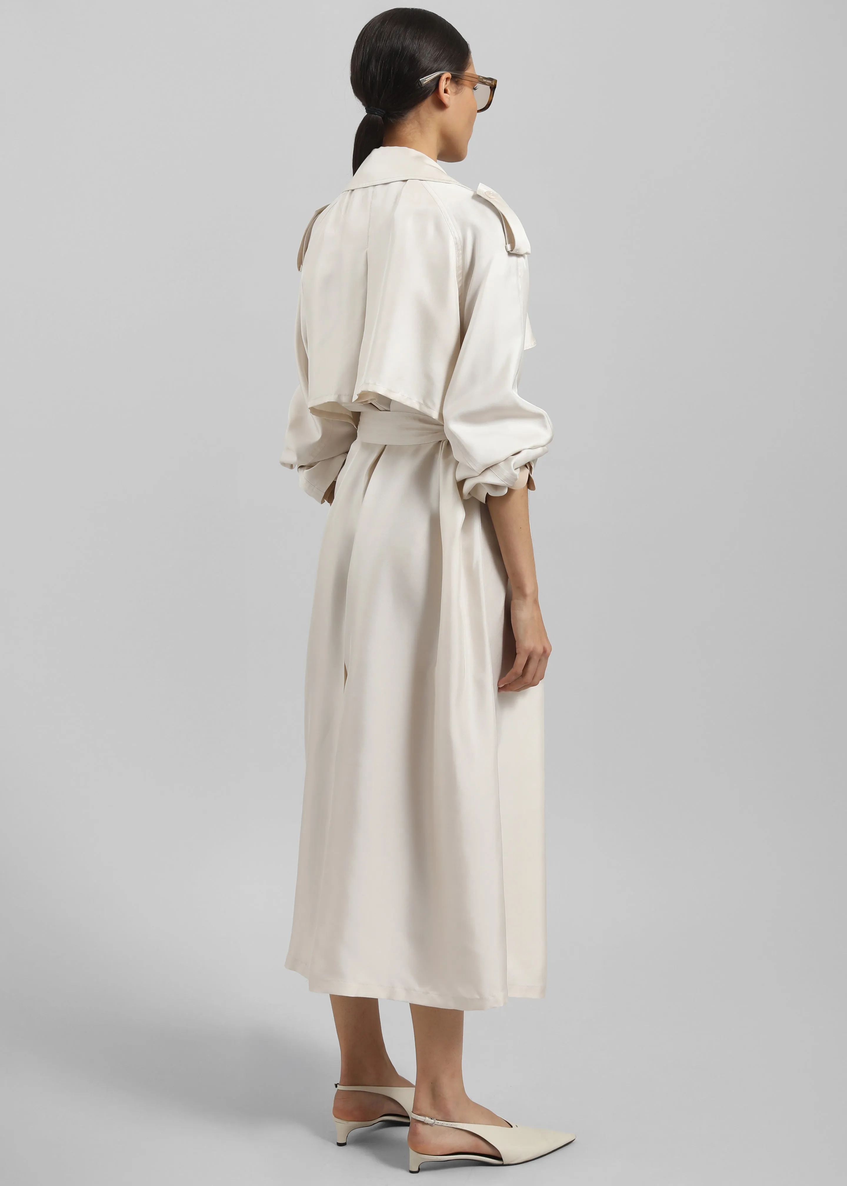 Veyron Silk Trench - Ivory