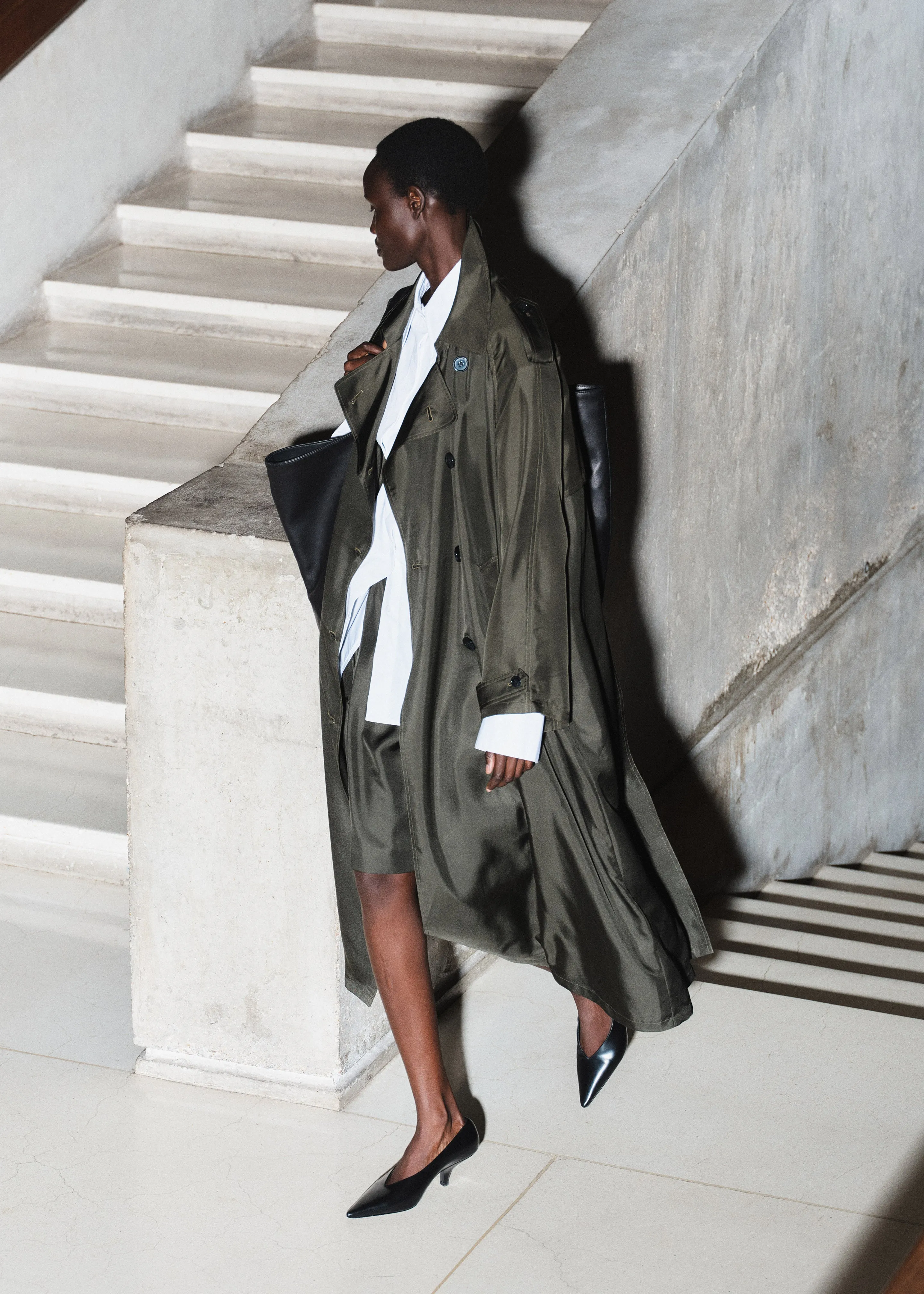 Veyron Silk Trench - Khaki