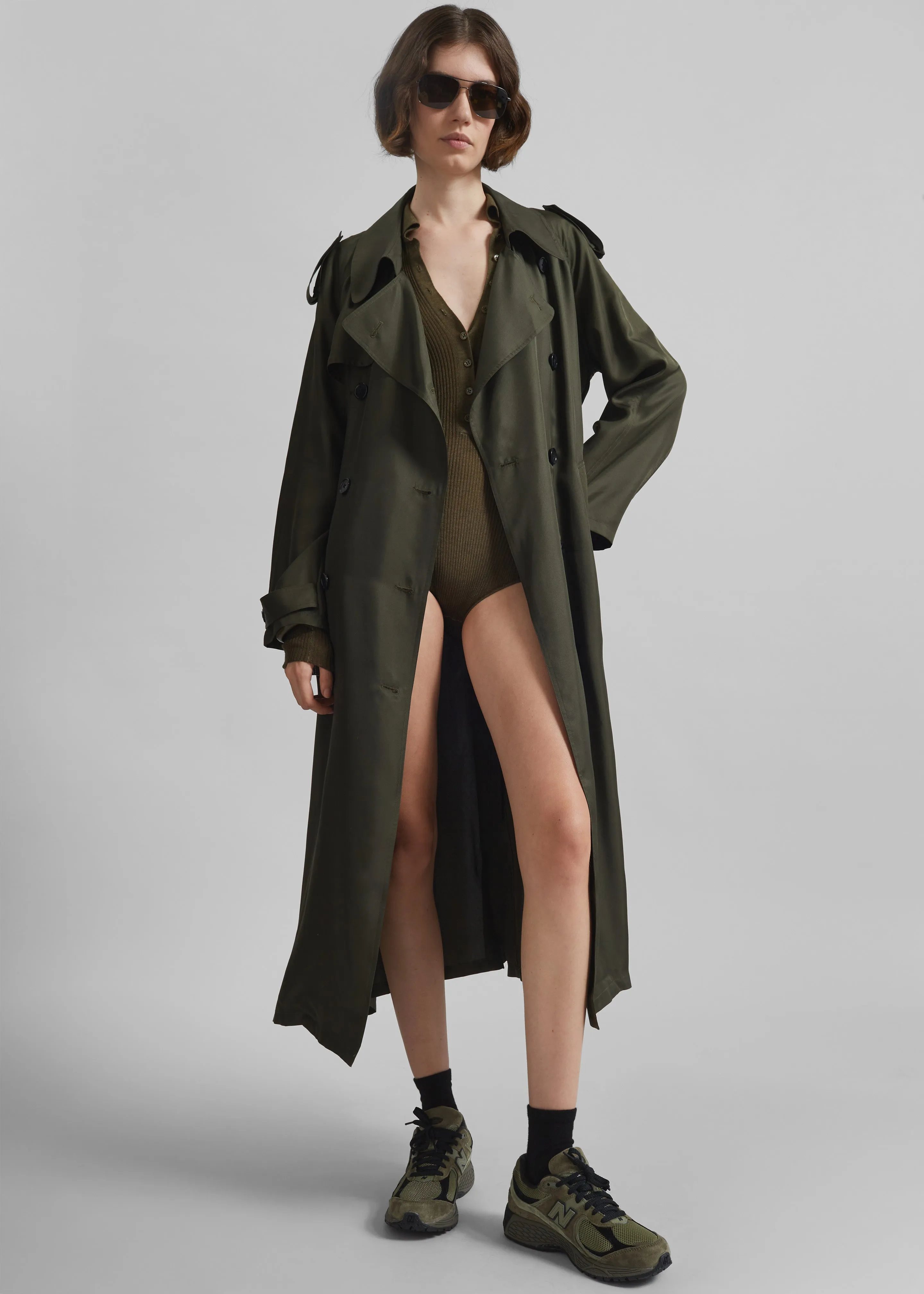 Veyron Silk Trench - Khaki