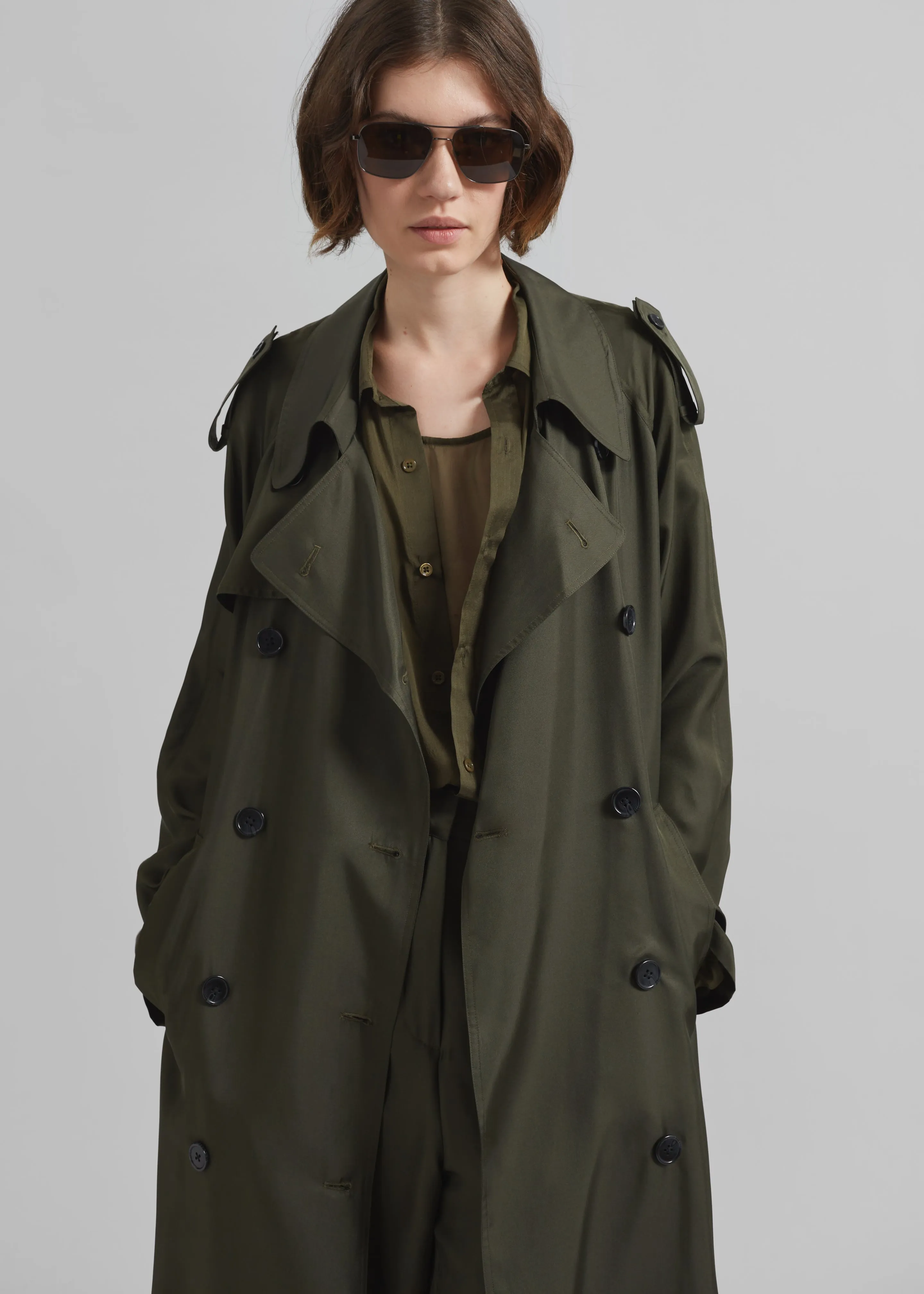 Veyron Silk Trench - Khaki