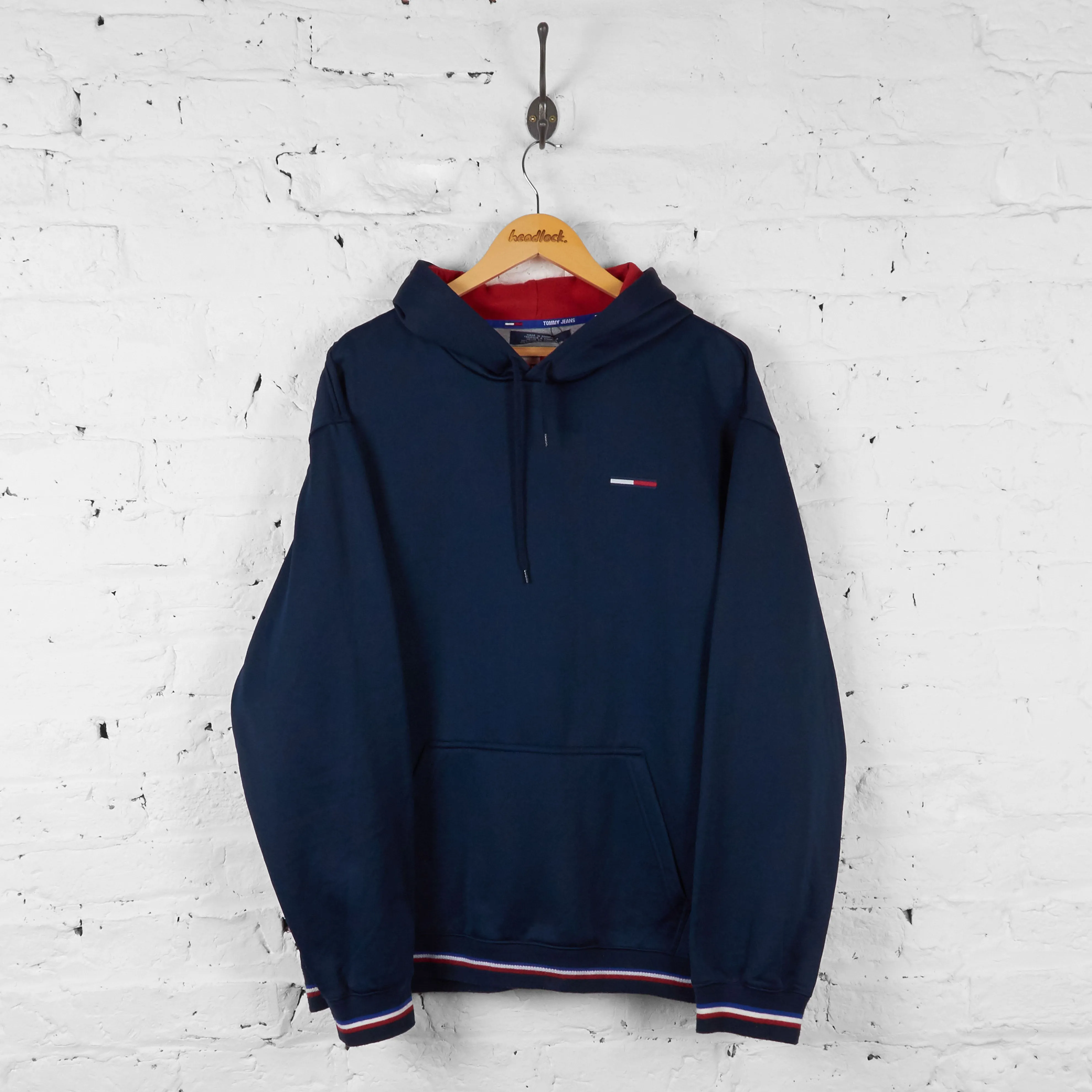 Vintage Tommy Hilfiger Hoodie - Navy - XXL