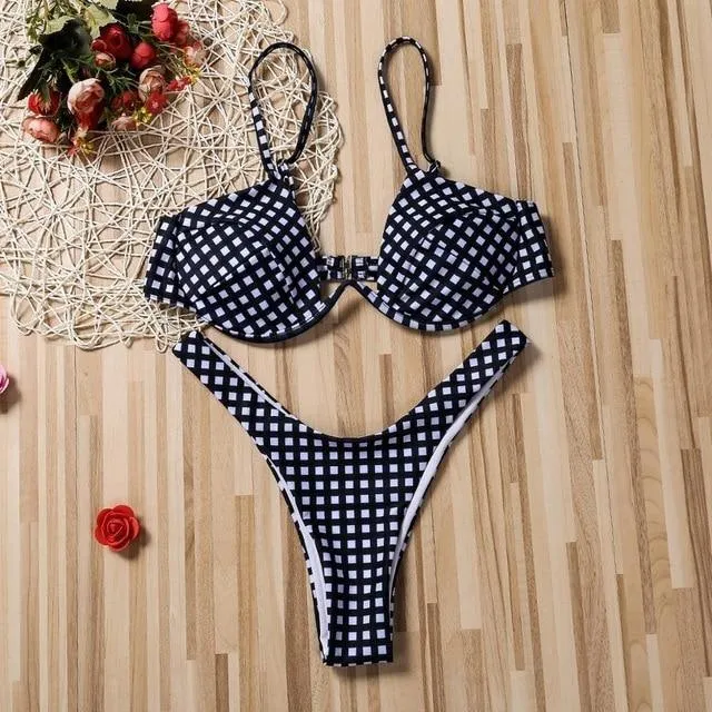 Women Bikini Set Ruffles Padded Swimwear Bikini Hot Sale Swimming Suit