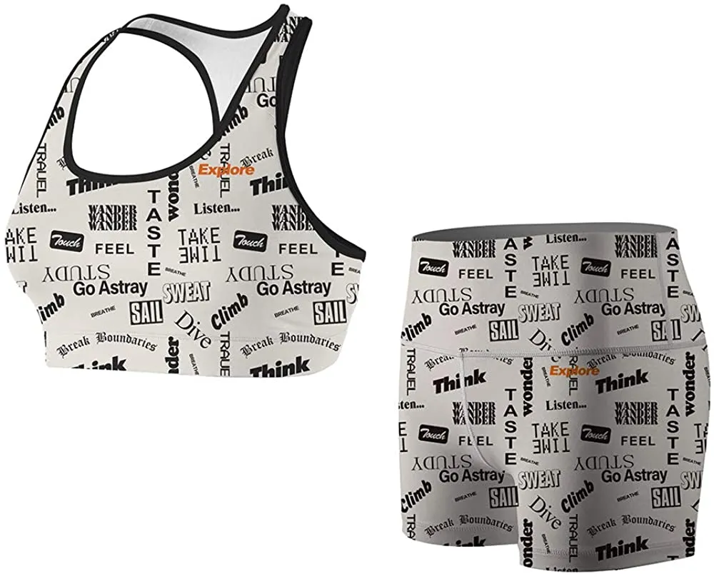 Women's Explore Letter Compression Shorts Fight Shorts