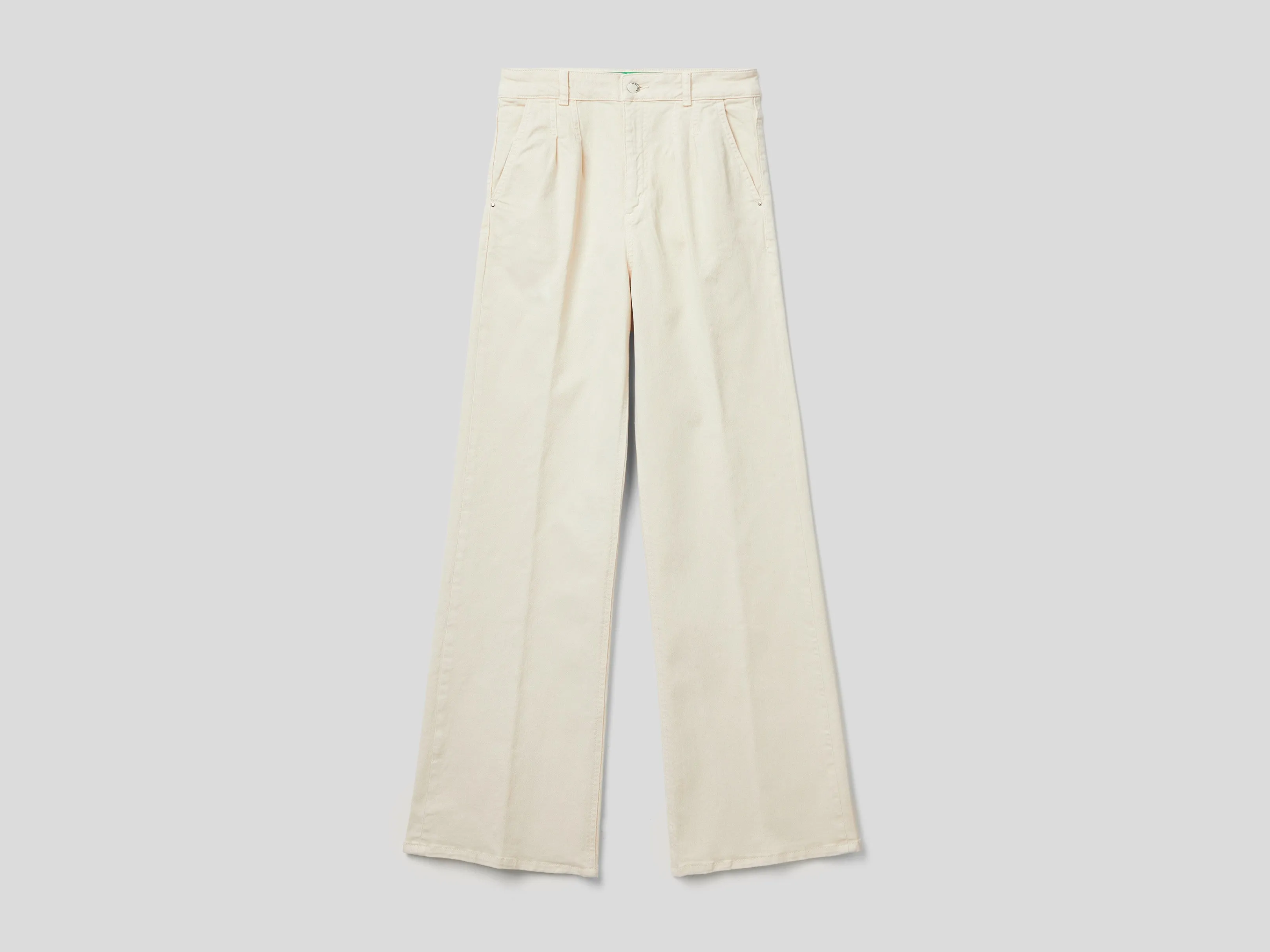Womens Flared Trousers with Pleated Design