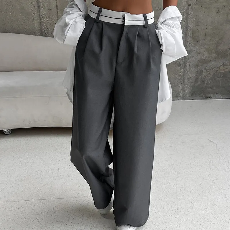 Women's High-Waisted Wide-Leg Trousers