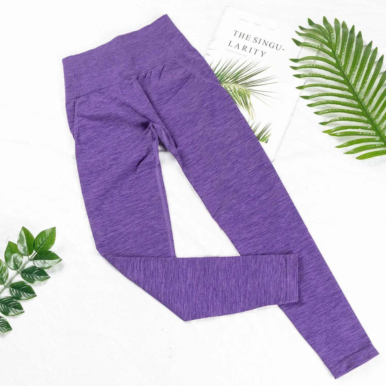Women's Seamless Scrunch Leggings - High Waisted Silky Workout Tights