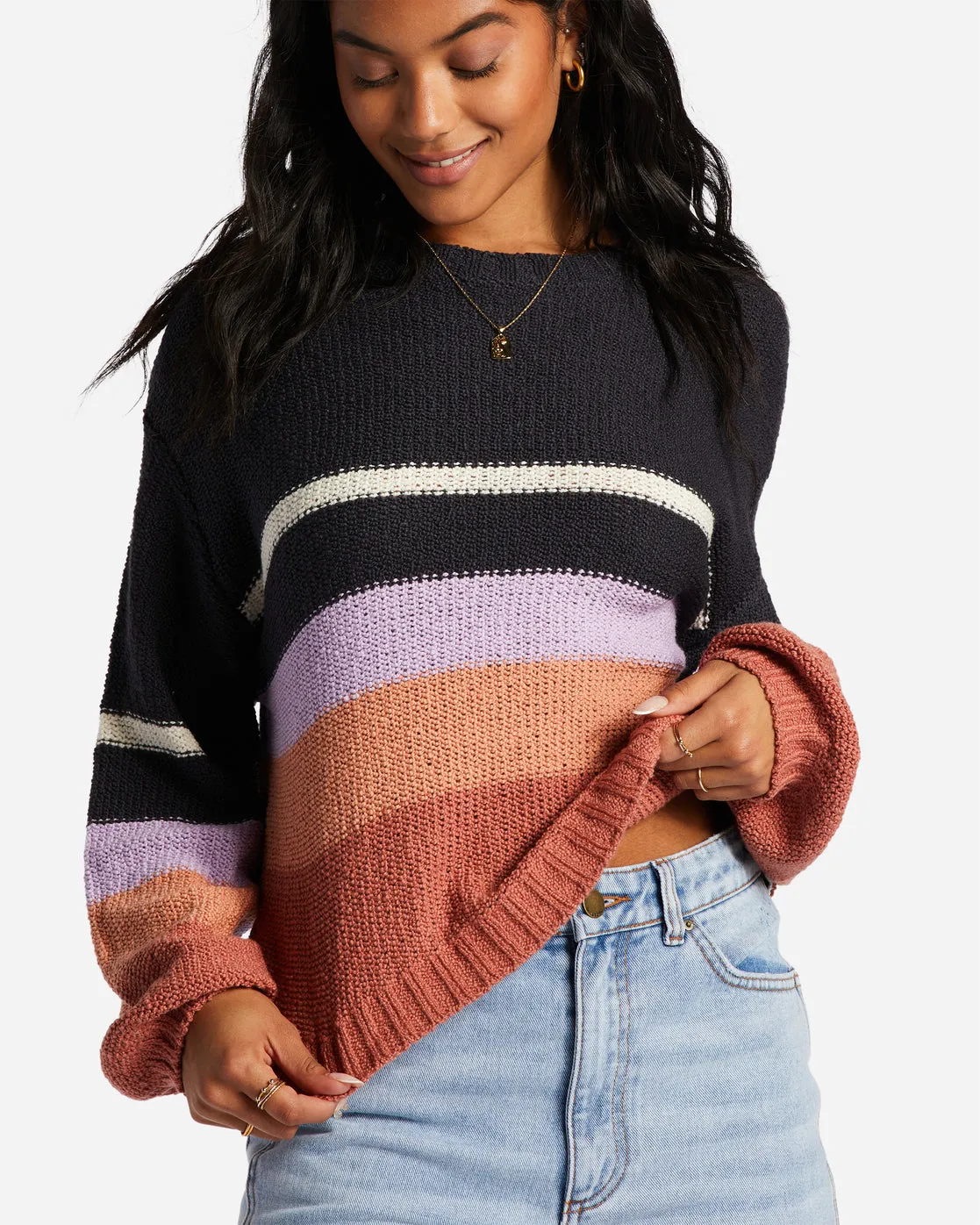 Women's Seeing Double Crop Crewneck Sweater