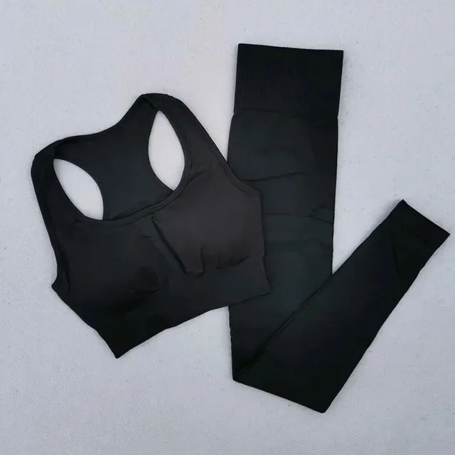 Women's Yoga Outfits 2-Piece Set - Workout Tracksuits