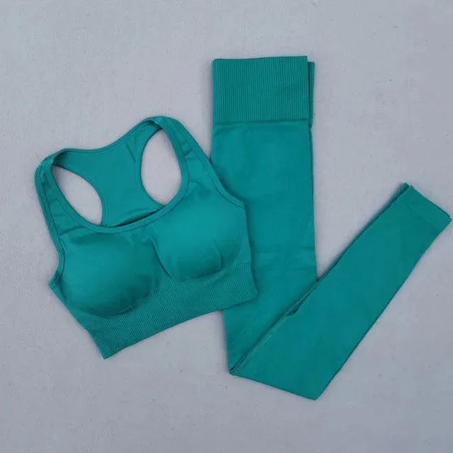 Women's Yoga Outfits 2-Piece Set - Workout Tracksuits