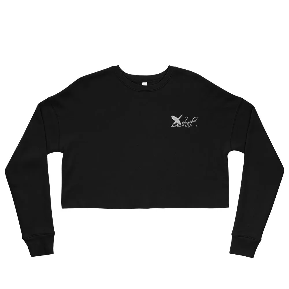 XCLUSIF POETIX WHITE LOGO Embroidery Crop Sweatshirt