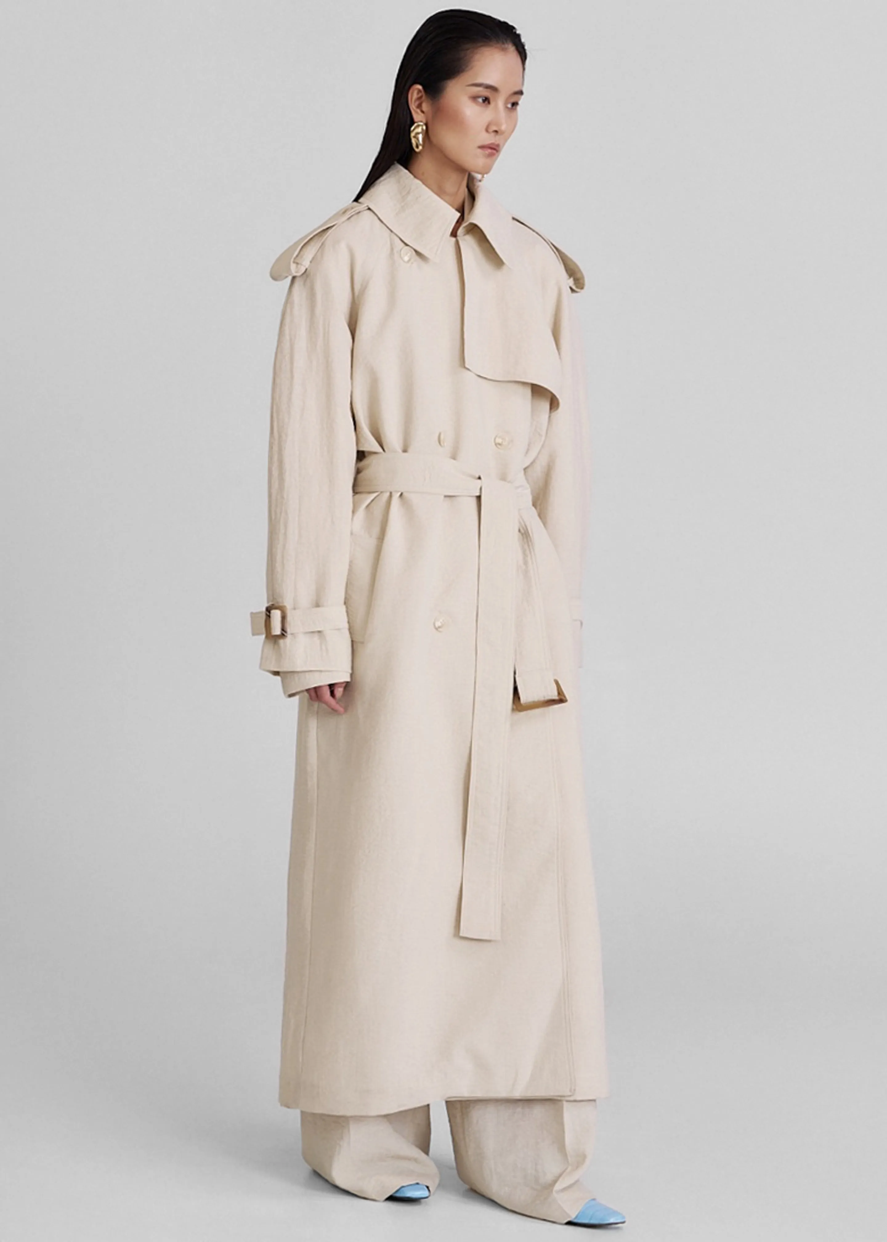 Yasmine Trench Coat - Light Beige