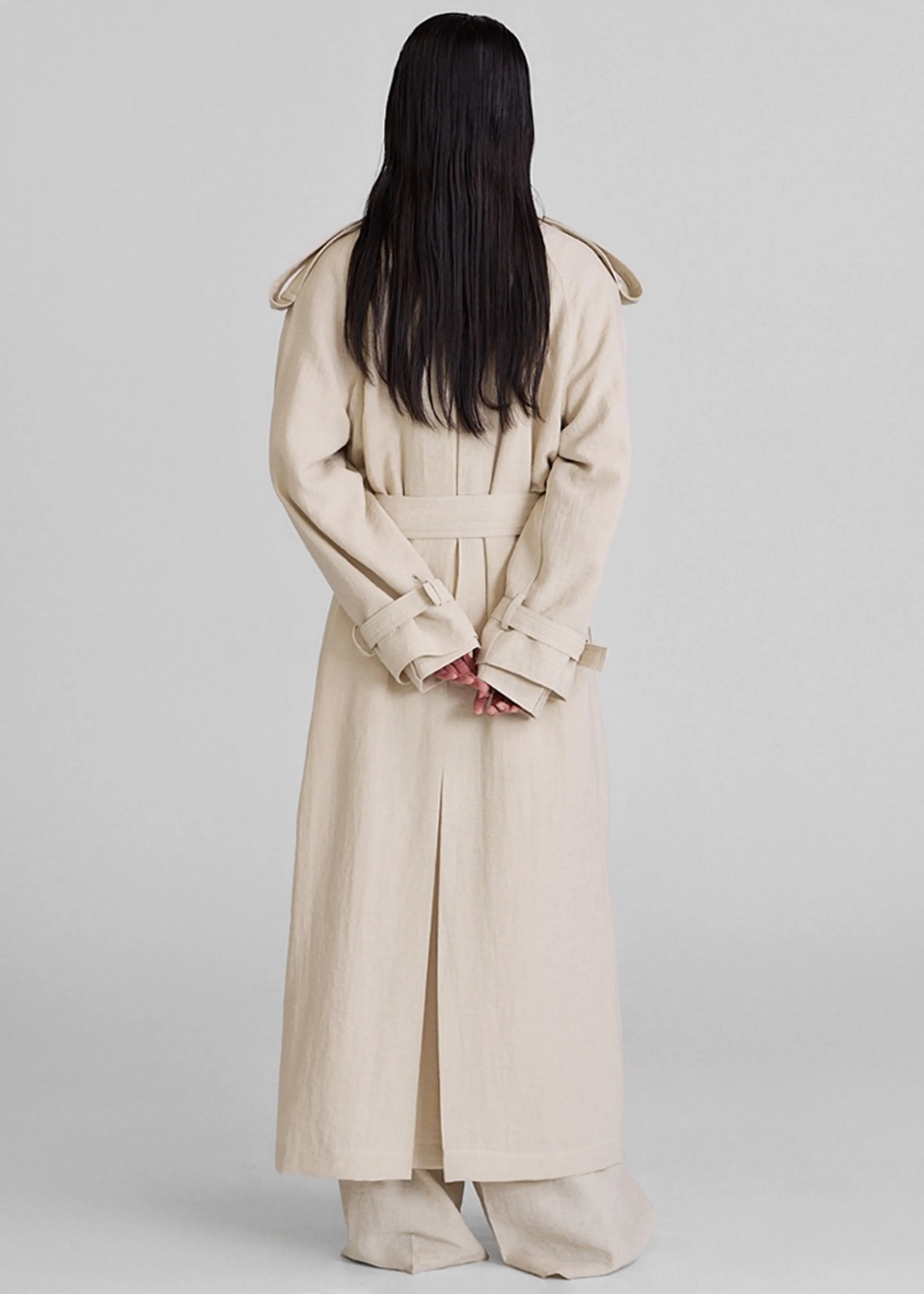 Yasmine Trench Coat - Light Beige