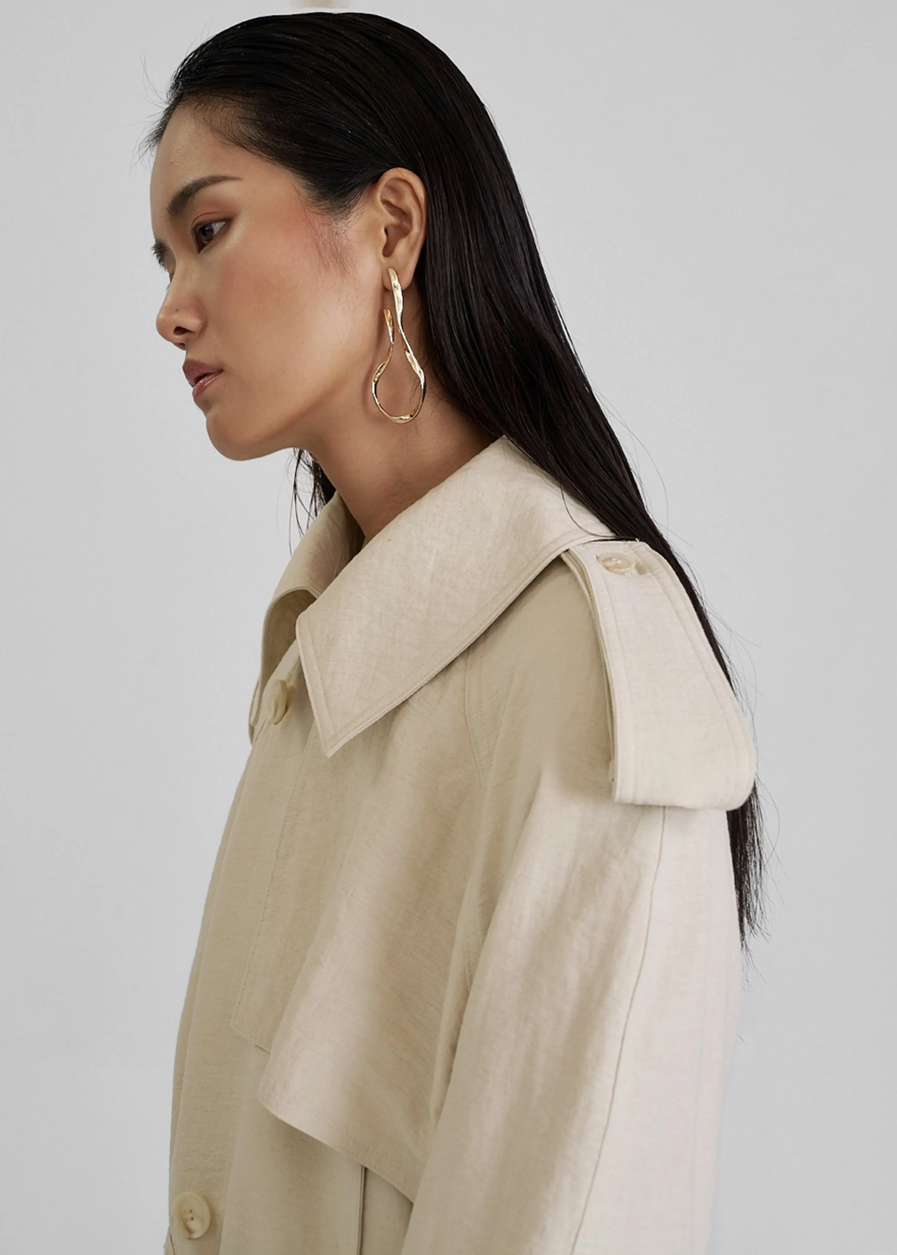 Yasmine Trench Coat - Light Beige