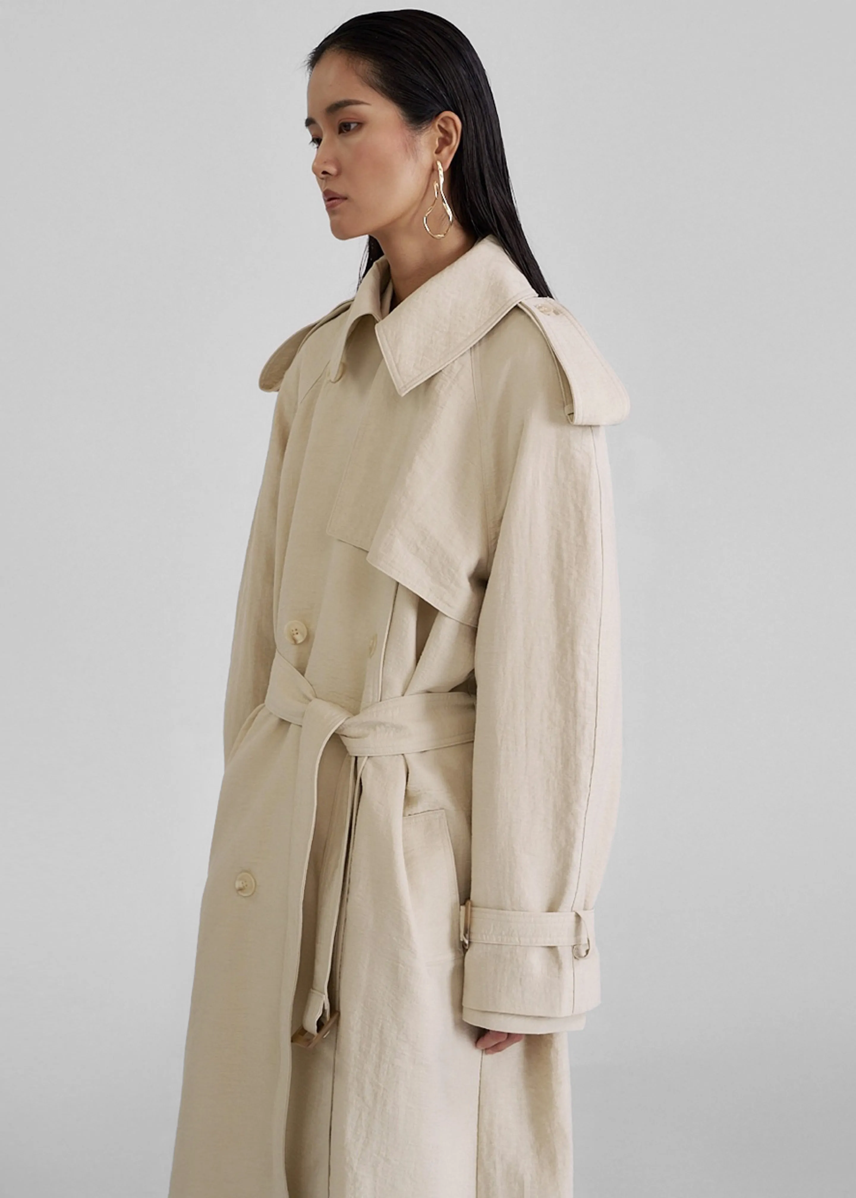 Yasmine Trench Coat - Light Beige