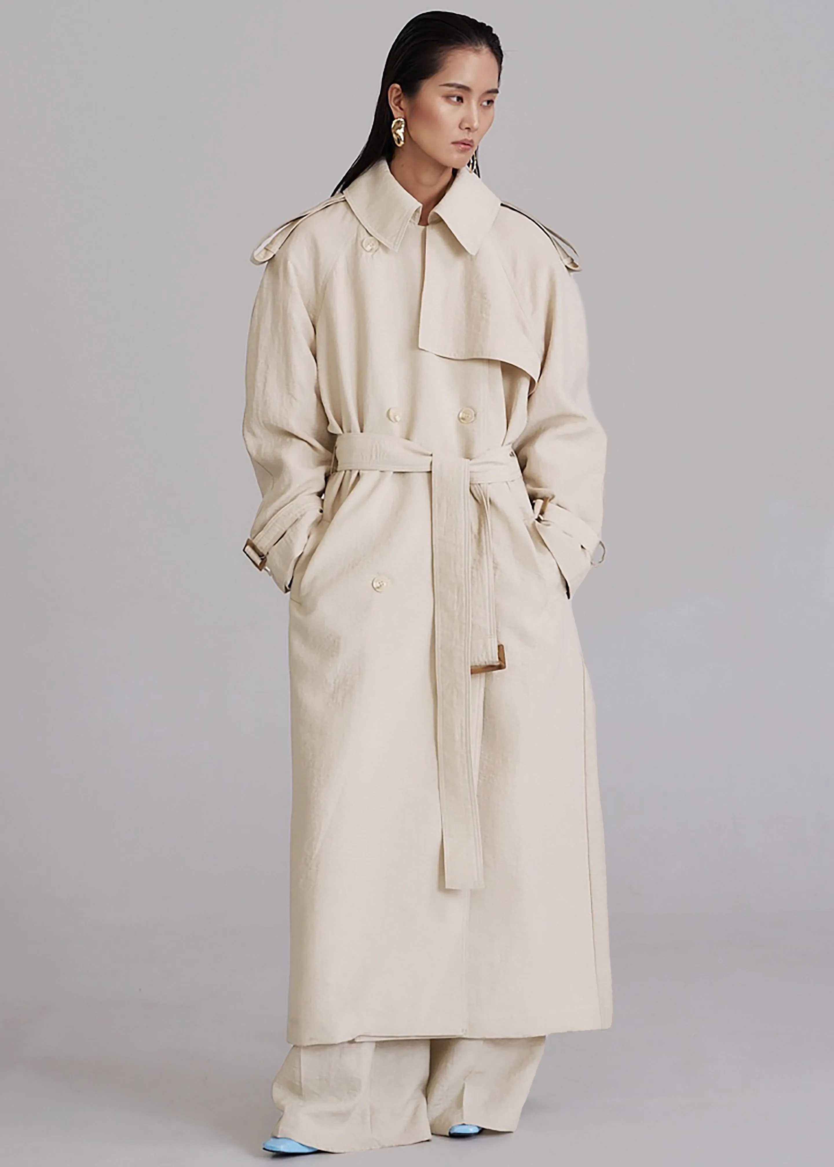 Yasmine Trench Coat - Light Beige