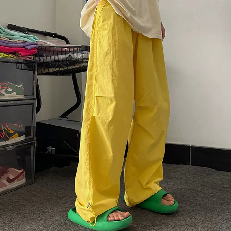 Yellow Pleated Elasticated Trousers
