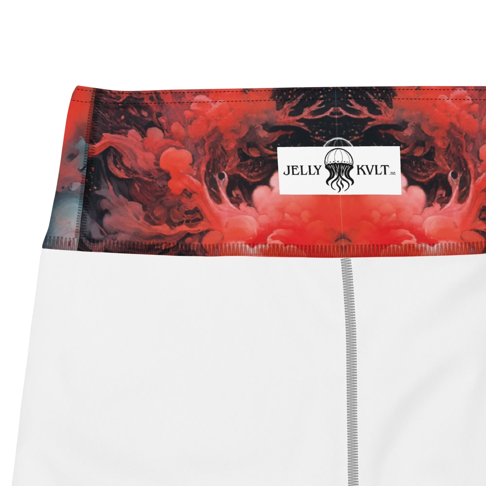 Yoga Capri Leggings Ethereal Crimson Flow - Dark